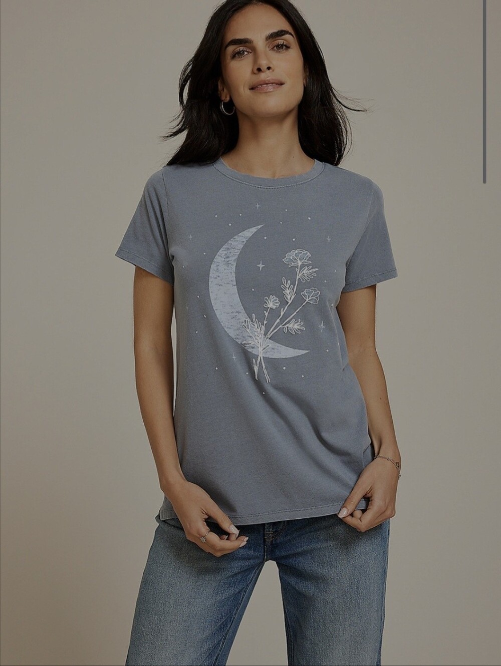 MAURICES Floral Moon Classic Fit Graphic Tee ** Large ** EUC !!!